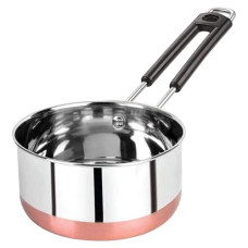 Deals, Discounts & Offers on Cookware - PANCA Tea Pan Stainless Steel Copper Bottom Sauce Pan Milk Pan Tapeli Patila Induction Base 1.5 Litre Sauce Pot Milk Boiler with Handle (1500 ml)