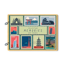 Deals, Discounts & Offers on  - 100yellow World Stamp Book scrapbook collecting memories in Photo album| 40 A5 pages | Size : 15.2 cm x 21.5 cm |Multicolour