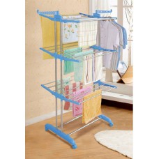 Deals, Discounts & Offers on Home Improvement - Three Layer Clothes Rack Hanger with Wheels for Drying Clothes