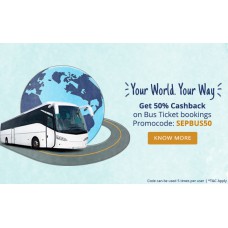 Deals, Discounts & Offers on Travel - Get ​​15% Cashback on Bus ticket bookings | Max. Cashback is Rs.500