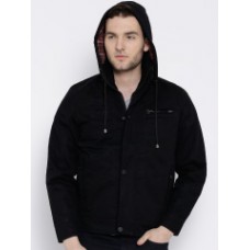 Deals, Discounts & Offers on Men Clothing - Fort Collins Black Jacket with Detachable Hood