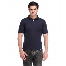 Deals, Discounts & Offers on Men Clothing - Bigidea Smart Navy Blue Polo T-Shirt