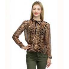 Deals, Discounts & Offers on Women Clothing - Oxolloxo Women Brown Printed Top