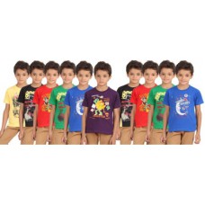 Deals, Discounts & Offers on Kid's Clothing - Lyril Printed Boy's Round Neck T-Shirt