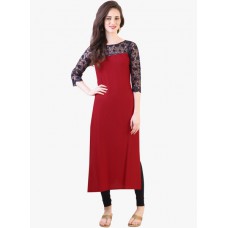 Deals, Discounts & Offers on Women Clothing - Libas Red Embroidered Kurta