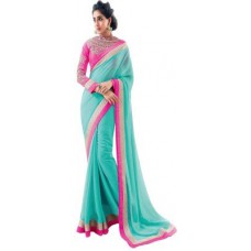 Deals, Discounts & Offers on Women Clothing - Kajal Sarees Striped Fashion Chiffon Sari