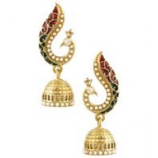 Deals, Discounts & Offers on Earings and Necklace - Flat 47% off on Voylla Peacock Inspired Jhumkis