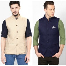 Deals, Discounts & Offers on Men Clothing - Chalkfactory Sleeveless Solid Men's Jacket