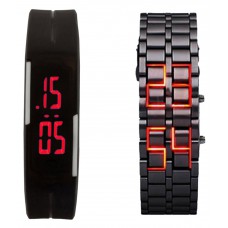 Deals, Discounts & Offers on Men - Lamkei Black Dial Metal Digital Couple Watches