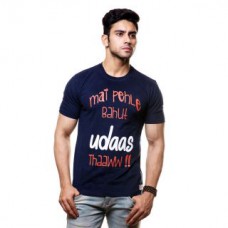 Deals, Discounts & Offers on Men Clothing - Enquotism Cotton Main Pehle Bahut Udaas Tha Round Neck T Shirt