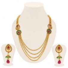 Deals, Discounts & Offers on Earings and Necklace - Sukkhi Trendy Gold Plated Four String Necklace Sets