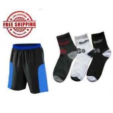 Deals, Discounts & Offers on Men - Men Black Shorts + 3 pair of ankle sports socks