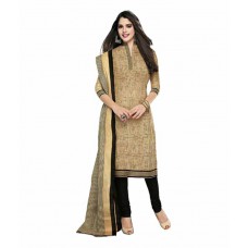 Deals, Discounts & Offers on Women Clothing - Sonal Dresses Khaki Cotton Unstitched Dress Material