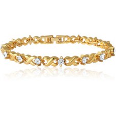 Deals, Discounts & Offers on Women - Mahi Brass, Alloy Crystal Yellow Gold Bracelet