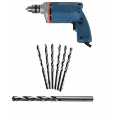Deals, Discounts & Offers on Accessories - Drill Simple Drill 10mm + 6HSS Bits+ 1 Masonry Bit Combo