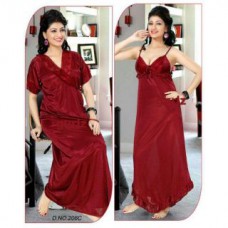 Deals, Discounts & Offers on Women Clothing - Sassy Look 2 Pc Satin Nighty with Robe
