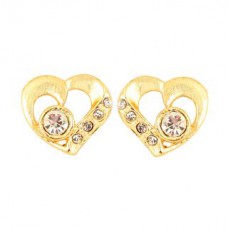 Deals, Discounts & Offers on Women - Touchstone Pewter gold plated beautiful heart shape earrings