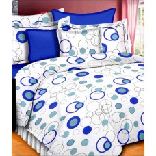 Deals, Discounts & Offers on Home Decor & Festive Needs - Vintana Blue & White Cotton Double Bed Sheet With 2 Pillow Covers
