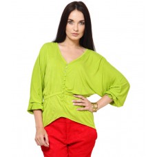 Deals, Discounts & Offers on Women Clothing - The Vanca Green Poly Cotton Tops