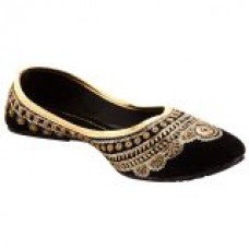 Deals, Discounts & Offers on Foot Wear - Rajasthani Black and Gold Jutti