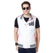 Deals, Discounts & Offers on Men Clothing - White Sporty Gilet Jacket