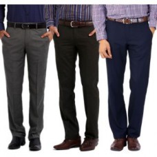 Deals, Discounts & Offers on Men Clothing - Gwalior Premium Formal Trousers Pack of 3