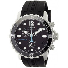 Deals, Discounts & Offers on Accessories - New Tissot Seastar Chronograph Black Rubber Strap Men's Watch
