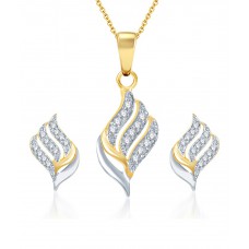 Deals, Discounts & Offers on Earings and Necklace - Sukkhi Well Crafted Gold and Rhodium Plated CZ Pendant Set