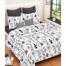 Deals, Discounts & Offers on Home Decor & Festive Needs - Vintana White Cotton Bedsheet With 2 Pillow Covers