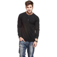 Deals, Discounts & Offers on Men Clothing - Gritstones Solid  Round Neck Black T-Shirt