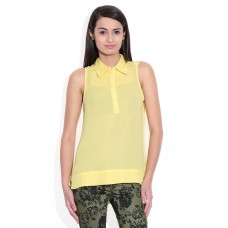 Deals, Discounts & Offers on Women Clothing - Flat 53% off on Deal Jeans Yellow Sheer Top