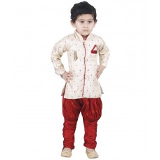 Deals, Discounts & Offers on Kid's Clothing - JBN Creation Beige & Maroon Indo Western