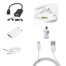 Deals, Discounts & Offers on Car & Bike Accessories - 6in1 Wall & Car Charger, Aux, Otg & Data Cable Earphone For Smartphones
