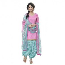 Deals, Discounts & Offers on Women Clothing - Yuvanika Pink Cotton Printed Unstitched Dress Material