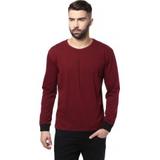 Deals, Discounts & Offers on Men Clothing - Unisopent Designs Solid Men's Round Neck Maroon, Black T-Shirt