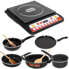 Deals, Discounts & Offers on Home & Kitchen - Induction Cooktop With 5 Pc Cookware Set 