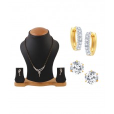 Deals, Discounts & Offers on Women - YouBella American Diamond Mangalsutra Set with AD Studs and Bali- Combo of 3