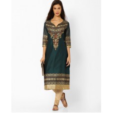 Deals, Discounts & Offers on Women Clothing - Chanderi Silk Printed Kurta