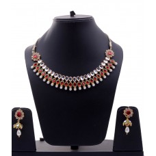 Deals, Discounts & Offers on Women - Manukunj Maroon Color Spark Bridal Bridal Necklace Set