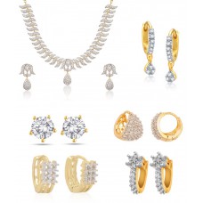 Deals, Discounts & Offers on Women - Jewels Galaxy Wedding Collection  Necklace Set & 5 Earrings