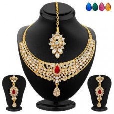 Deals, Discounts & Offers on Women - Upto 87% off on Sukkhi AD Gold Plated Necklace Set 