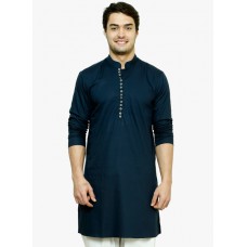 Deals, Discounts & Offers on Men Clothing - Upto 50% off on Navy Blue Solid Kurta