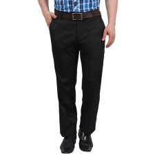 Deals, Discounts & Offers on Men Clothing - Solemio Black Slim Fit Flat Trousers