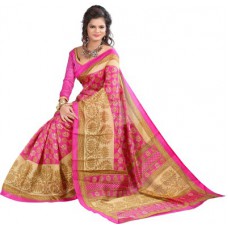 Deals, Discounts & Offers on Women Clothing - Kajal Sarees Embellished Bollywood Handloom Art Silk Sari