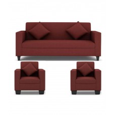 Deals, Discounts & Offers on Furniture - Westido 5 Seater Sofa Set in Maroon Upholstery with Cushions