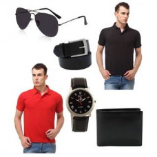 Deals, Discounts & Offers on Men - Lime Combo of 2 Polo T-Shirt and Accessories,