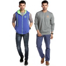 Deals, Discounts & Offers on Men Clothing - Flat 45% off on Pack of 2 Trendy Sweatshirts