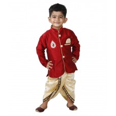 Deals, Discounts & Offers on Kid's Clothing - KL Collection Multicolour Cotton Dhoti Kurta Set