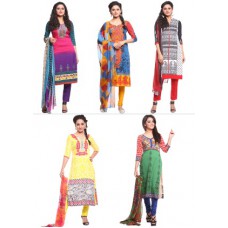 Deals, Discounts & Offers on Women Clothing - Upto 75% off on Anahita Dress Materials in French Crepe By Zoha