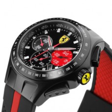 Deals, Discounts & Offers on Men - Ferrari Watch  Chronograph Race Day Black and Red Silicone Strap 